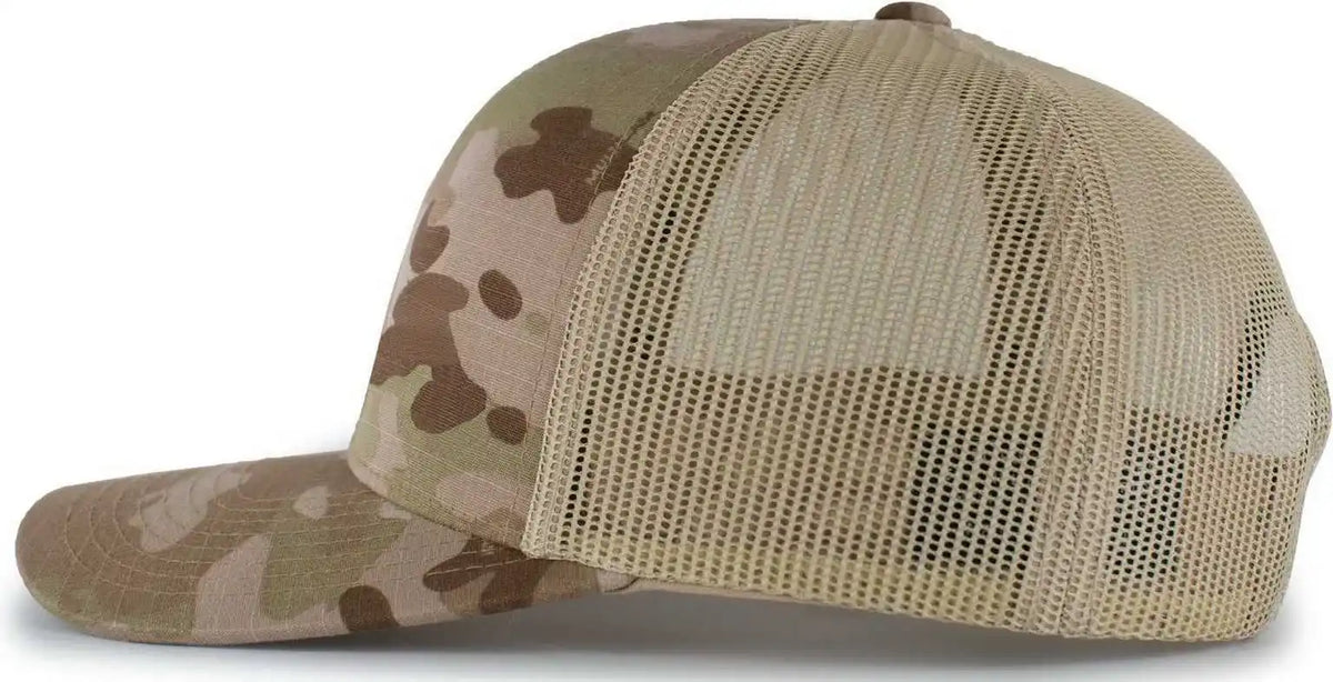 Pacific Headwear M08 Multicam Snapback Trucker Cap - Multicam Arid Tan - Multi-colored / 7’’ - 7 7/8’’