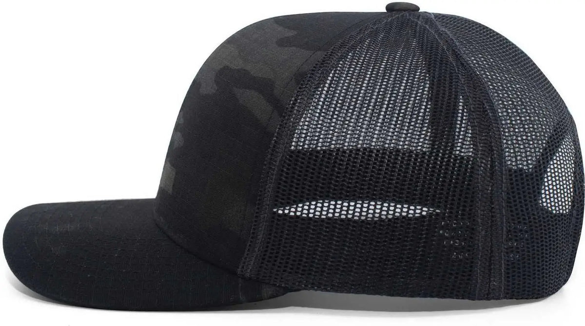 Pacific Headwear M08 Multicam Snapback Trucker Cap - Multicam Black - Multi-colored / 7’’ - 7 7/8’’