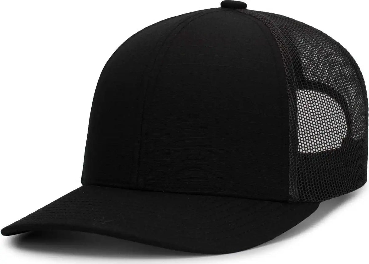 Pacific Headwear M08 Multicam Trucker Snapback Cap Black Lt Charcoal Gray / 7’’ 7 7/8’’