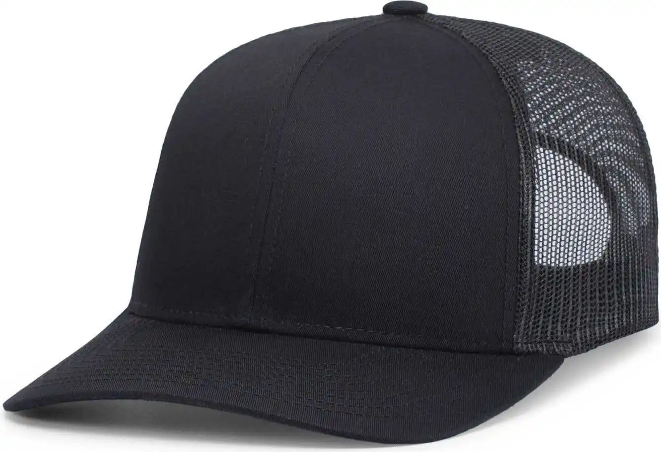 Pacific Headwear P113 Eco Trucker Snapback - Black - 7’’ 7 7/8’’
