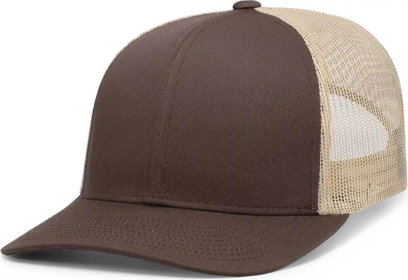 Pacific Headwear P113 Eco Trucker Snapback - Brown Khaki - 7’’ 7 7/8’’