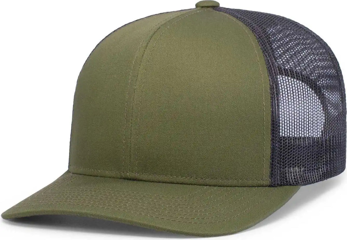 Pacific Headwear P113 Eco Trucker Snapback Moss Lt Charcoal Olive Gray / 7’’ 7 7/8’’
