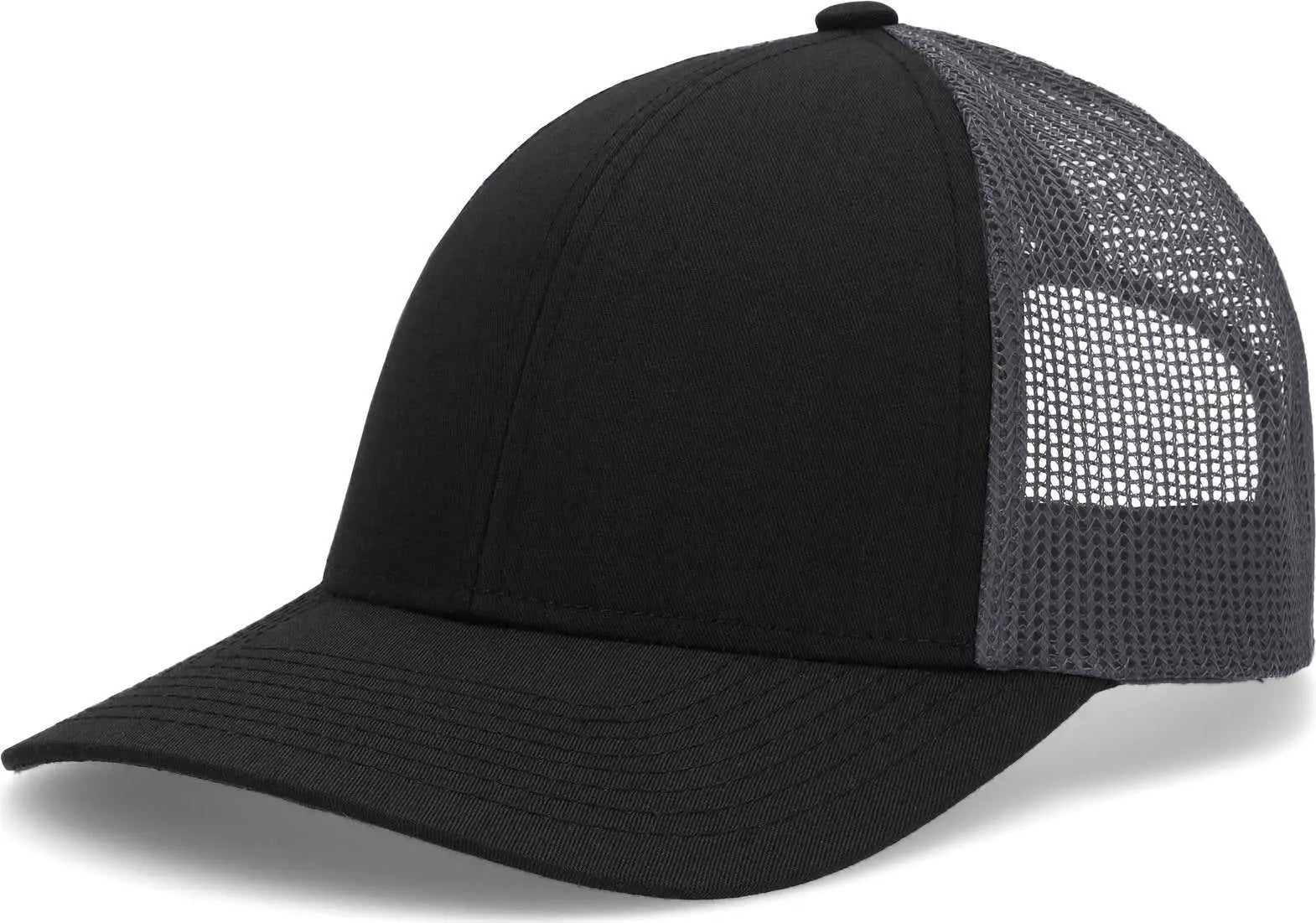 Pacific Headwear P114 Low-pro Trucker Cap - Black Graphite