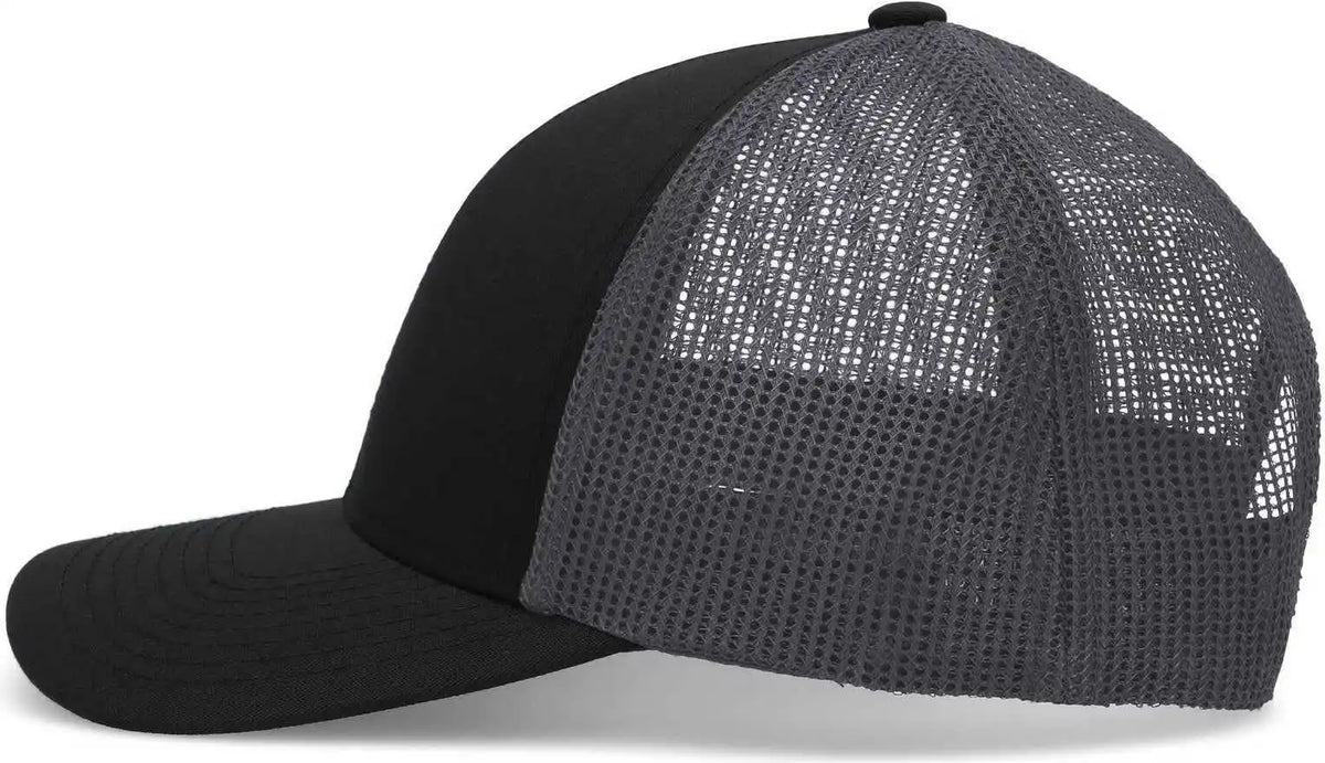 Pacific Headwear P114 Low Pro Trucker Cap Black Graphite