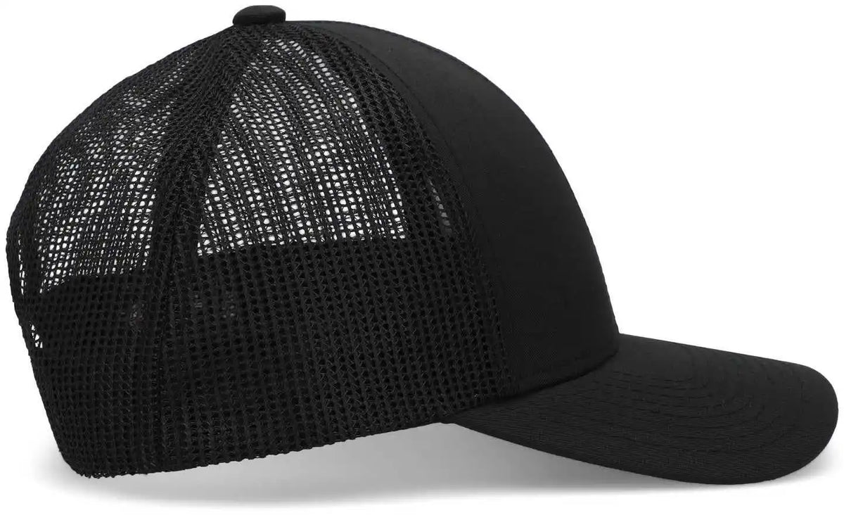 Pacific Headwear P114 Low Pro Trucker Cap Black