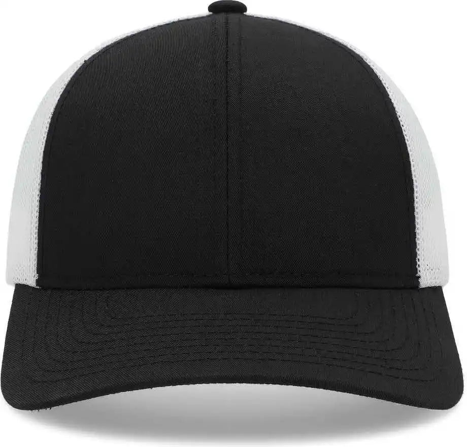 Pacific Headwear P114 Low Pro Trucker Cap Black White