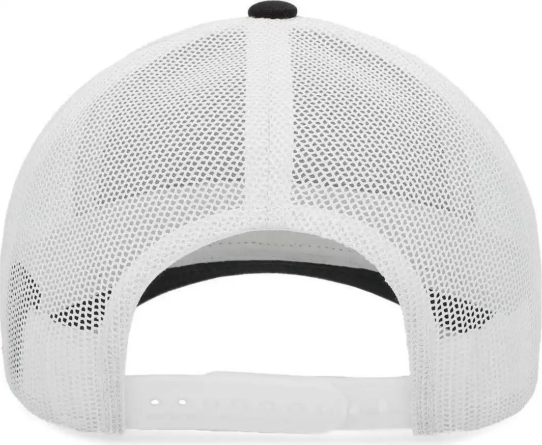 Pacific Headwear P114 Low Pro Trucker Cap Black White