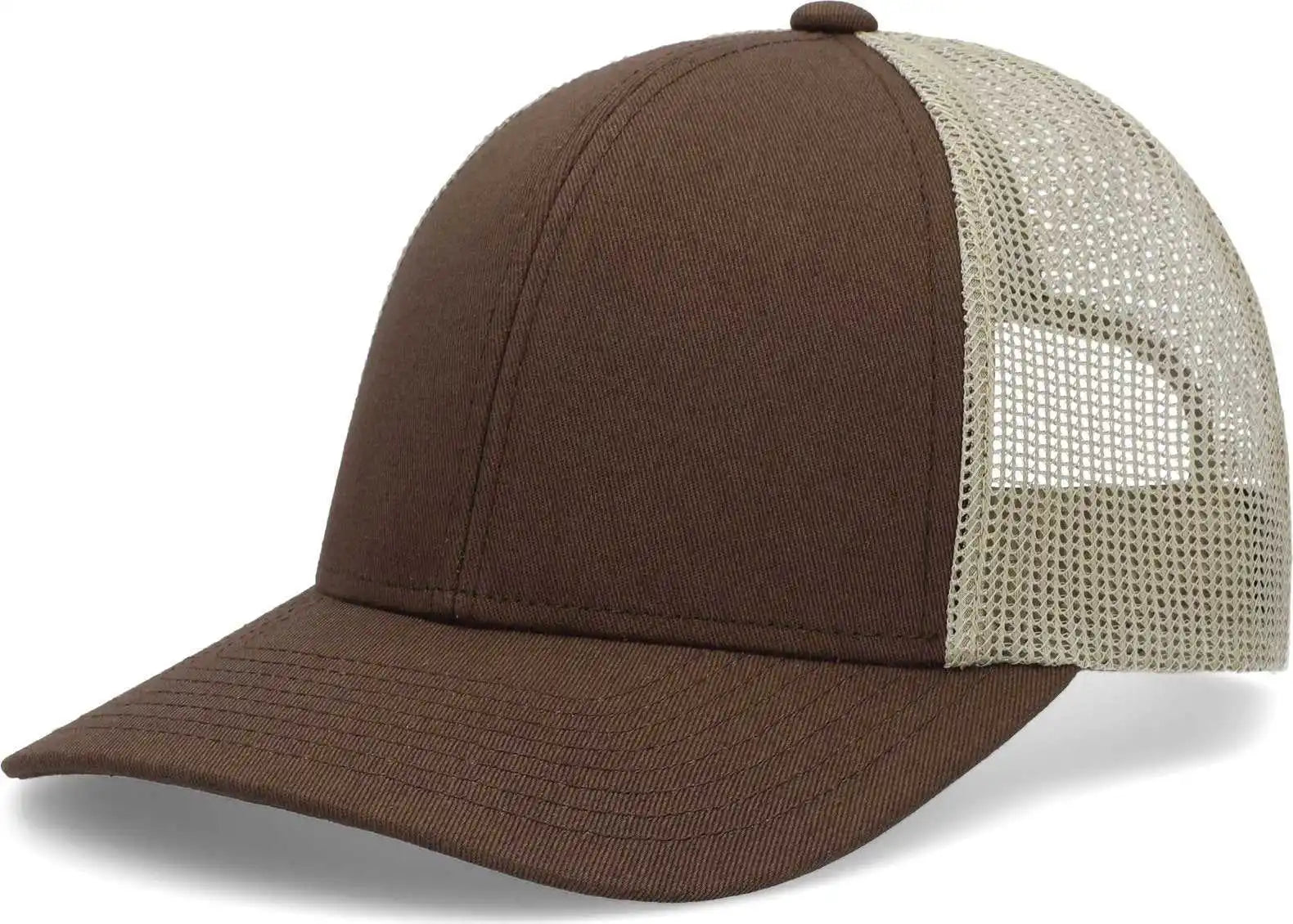 Pacific Headwear P114 Low-pro Trucker Cap - Brown Khaki - 7’’ - 7 7/8’’