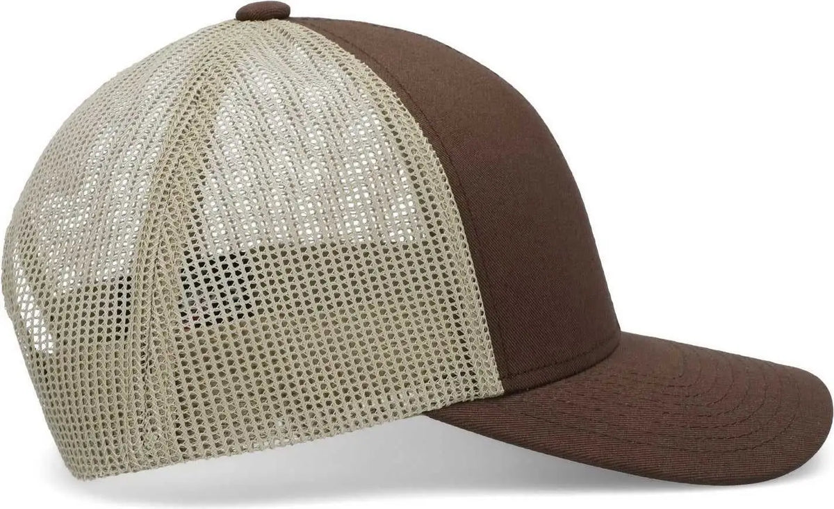 Pacific Headwear P114 Low-pro Trucker Cap - Brown Khaki - 7’’ - 7 7/8’’