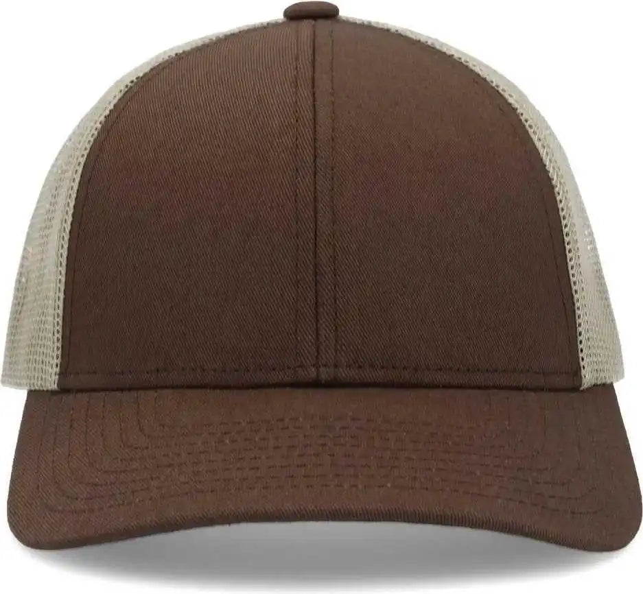 Pacific Headwear P114 Low-pro Trucker Cap - Brown Khaki - 7’’ - 7 7/8’’