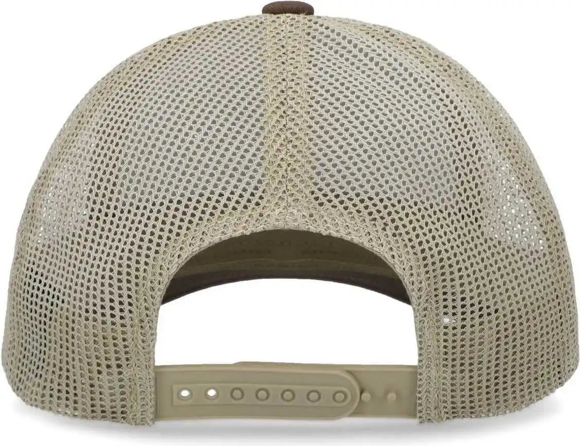 Pacific Headwear P114 Low Pro Trucker Cap Brown Khaki