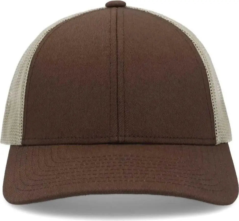 Pacific Headwear P114 Low-pro Trucker Cap - Brown Khaki