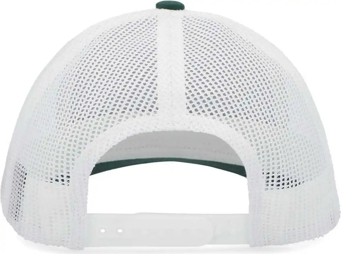 Pacific Headwear P114 Low Pro Trucker Cap Dark Green White