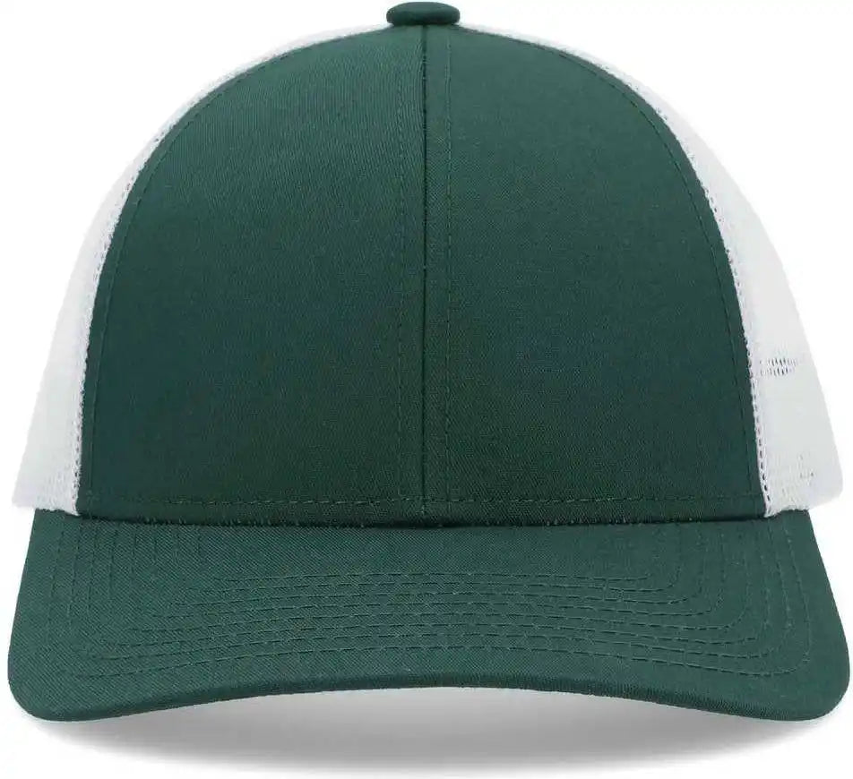 Pacific Headwear P114 Low-pro Trucker Cap - Dark Green White - 6 1/2’’ - 7’’