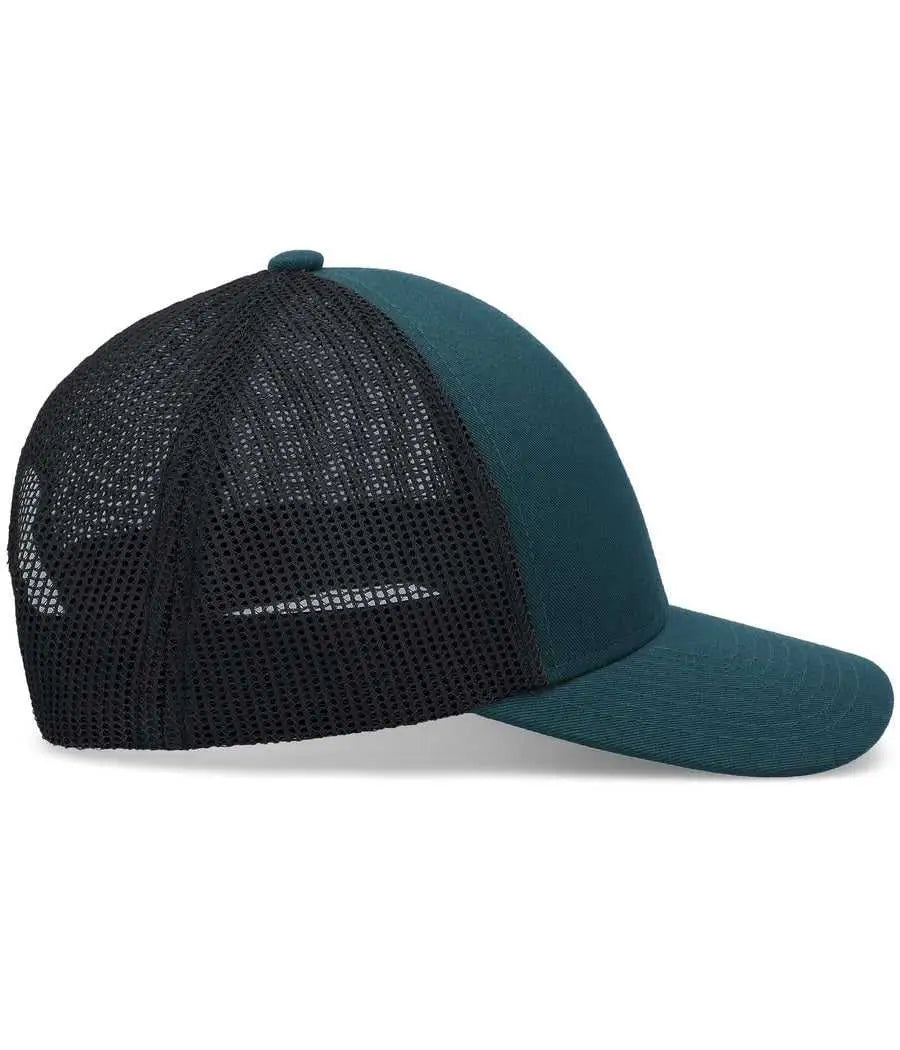Pacific Headwear P114 Low-pro Trucker Cap - Dark Teal Lt Charcoal