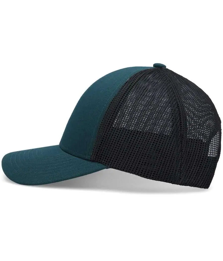 Pacific Headwear P114 Low-pro Trucker Cap - Dark Teal Lt Charcoal