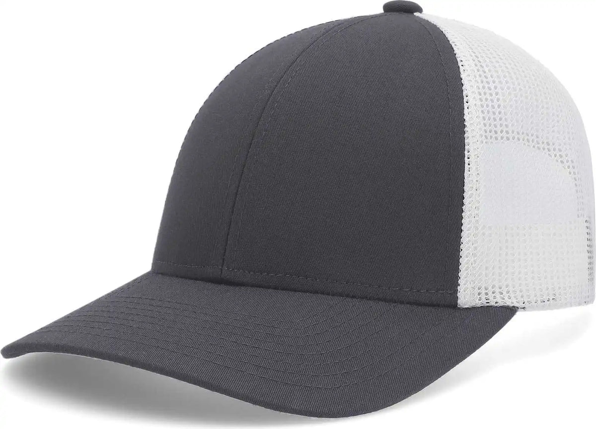 Pacific Headwear P114 Low Pro Trucker Cap Graphite White / 6 1/2’’ 7’’