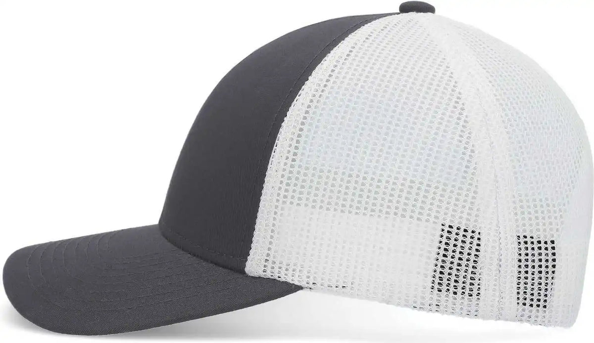 Pacific Headwear P114 Low Pro Trucker Cap Graphite White