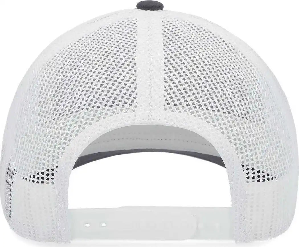 Pacific Headwear P114 Low Pro Trucker Cap Graphite White