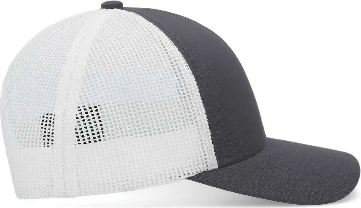 Pacific Headwear P114 Low Pro Trucker Cap Graphite White