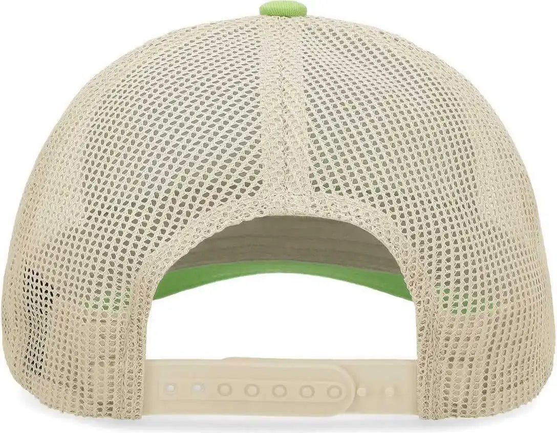 Pacific Headwear P114 Low Pro Trucker Cap Green Glow Beige