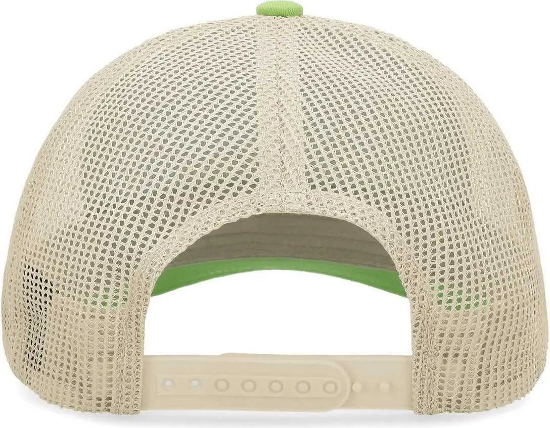 Pacific Headwear P114 Low-pro Trucker Cap - Green Glow Beige