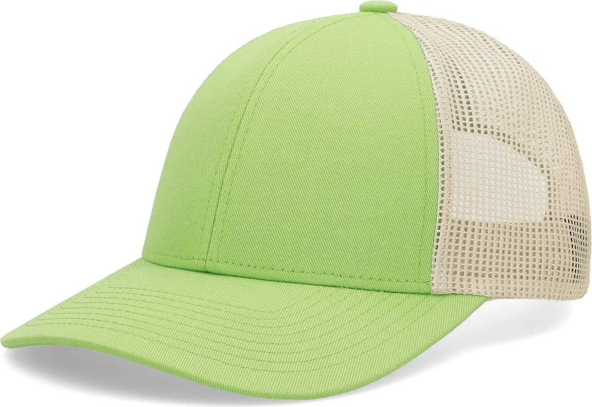 Pacific Headwear P114 Low-pro Trucker Cap - Green Glow Beige