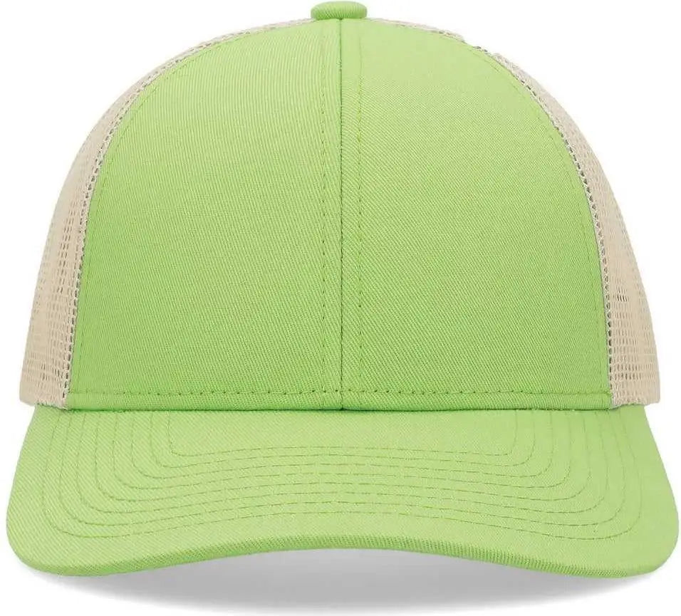 Pacific Headwear P114 Low-pro Trucker Cap - Green Glow Beige