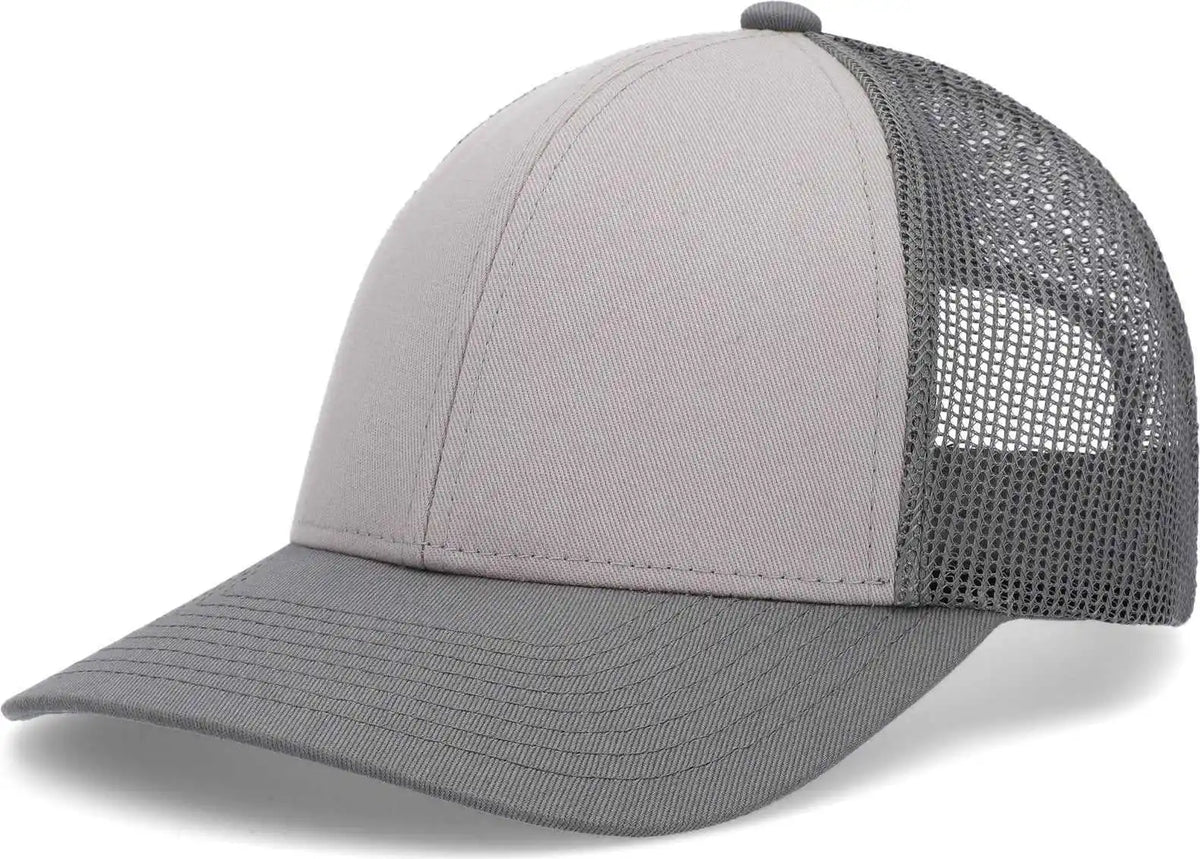 Pacific Headwear P114 Low Pro Trucker Cap Heather Gray Light Charcoal Grey / 6 1/2’’ 7’’