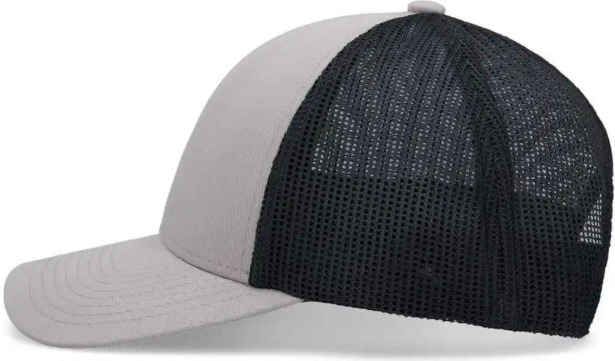 Pacific Headwear P114 Low Pro Trucker Cap Heather Grey Light Charcoal