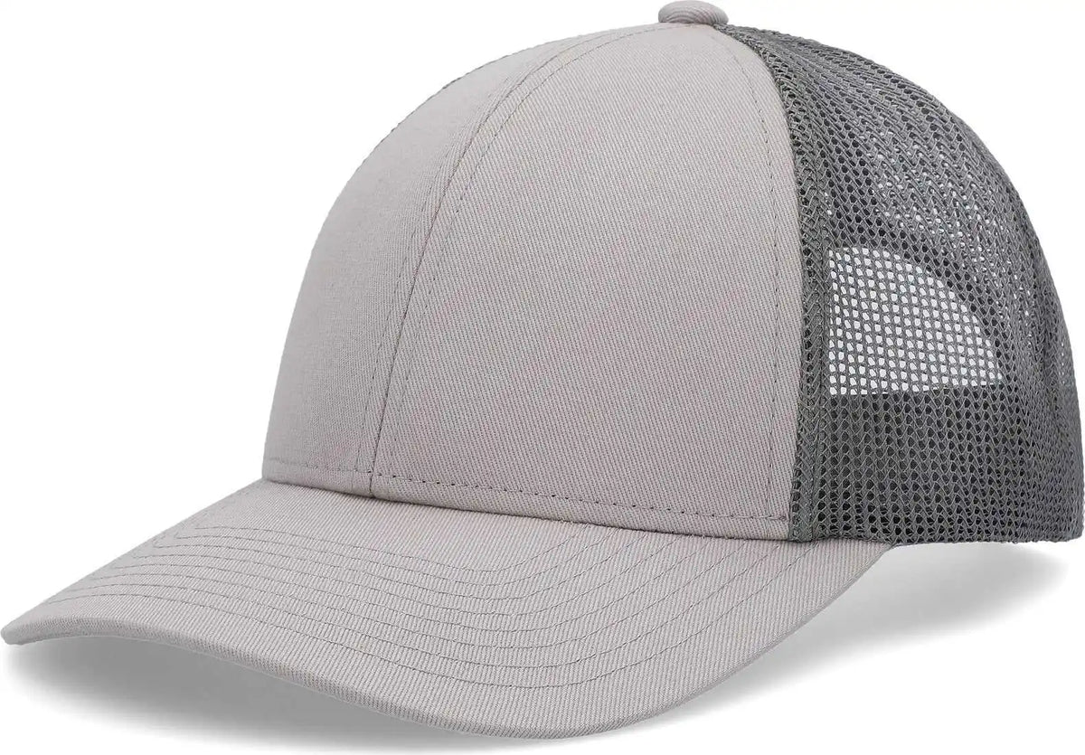 Pacific Headwear P114 Low Pro Trucker Cap Heather Grey Light Charcoal / 6 1/2’’ 7’’
