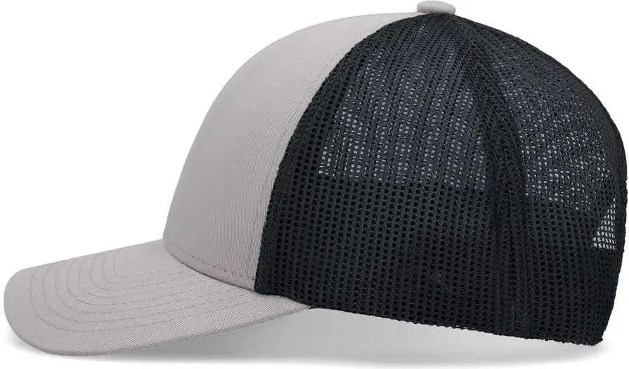 Pacific Headwear P114 Low-pro Trucker Cap - Heather Grey Light Charcoal