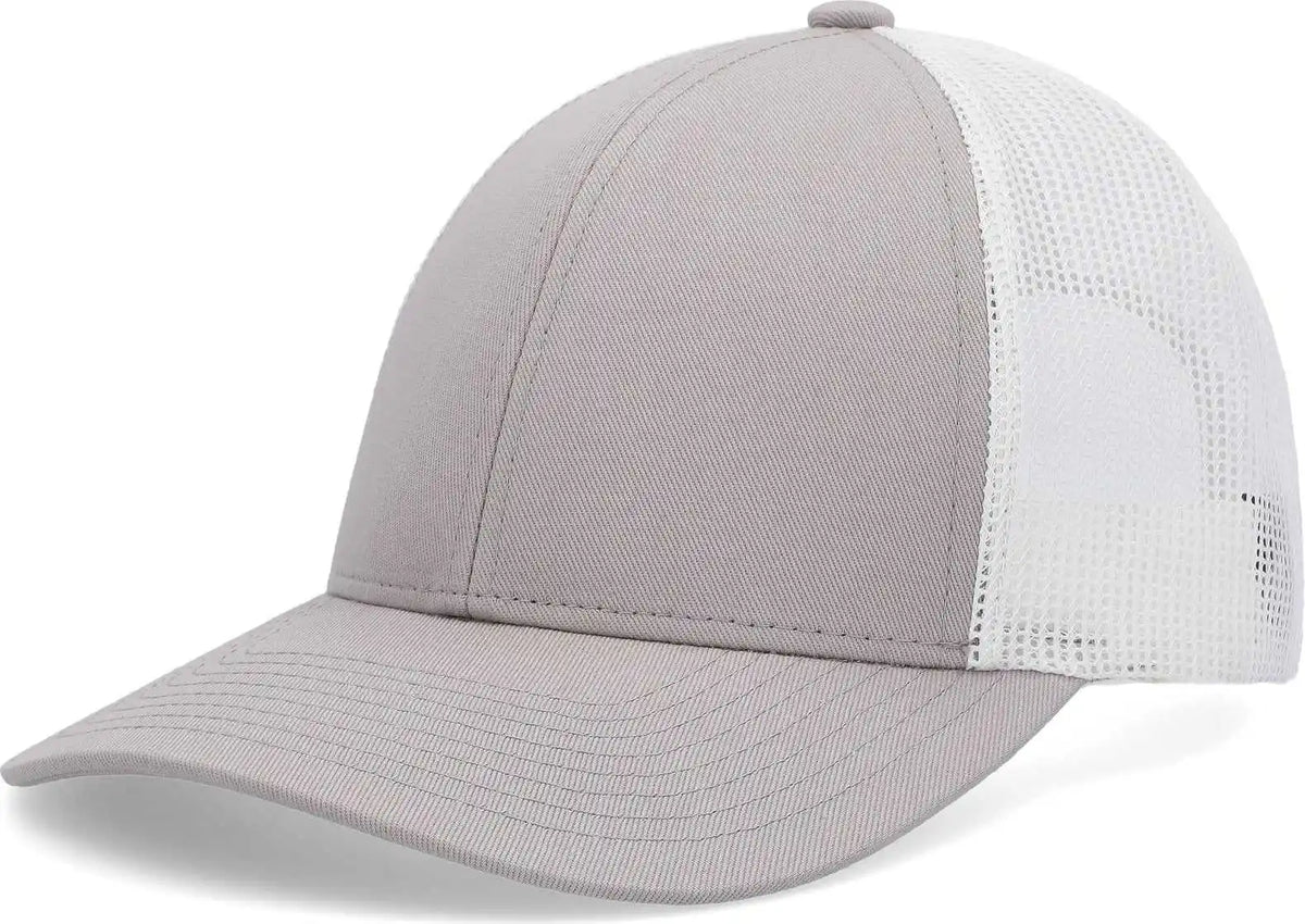 Pacific Headwear P114 Low Pro Trucker Cap Heather Grey White / 6 1/2’’ 7’’