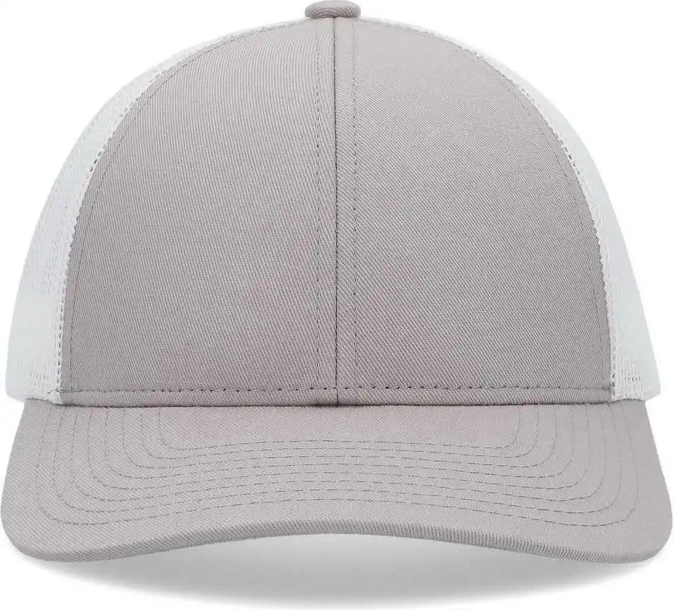Pacific Headwear P114 Low-pro Trucker Cap - Heather Grey White - 6 1/2’’ - 7’’
