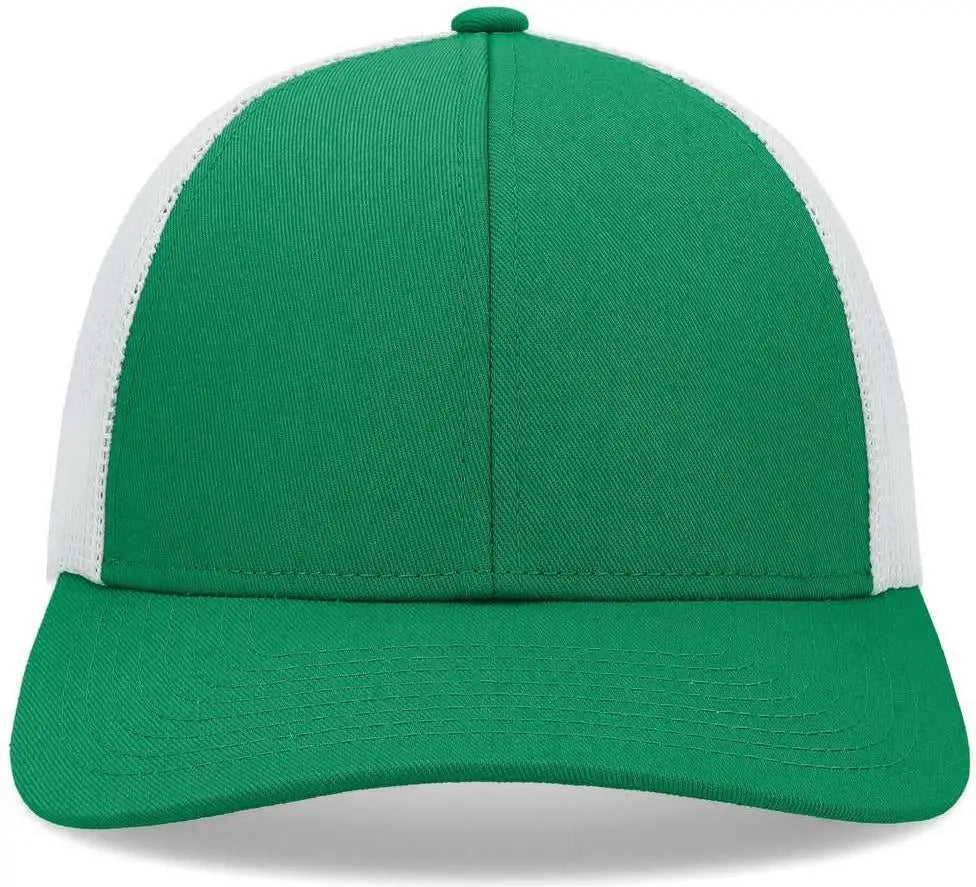 Pacific Headwear P114 Low-pro Trucker Cap - Kelly White