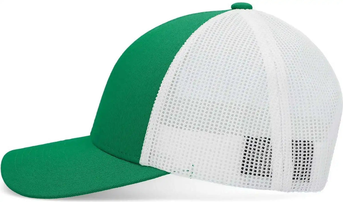Pacific Headwear P114 Low Pro Trucker Cap Kelly White