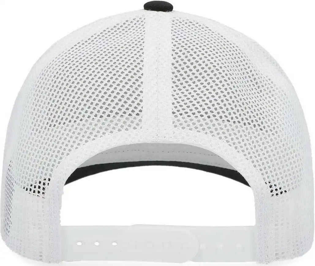 Pacific Headwear P114 Low Pro Trucker Cap Light Charcoal White Black