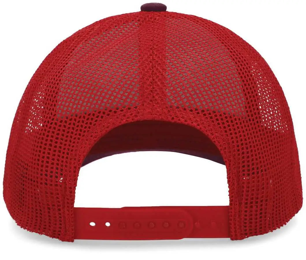 Pacific Headwear P114 Low-pro Trucker Cap - Maroon Red - 7’’ - 7 7/8’’