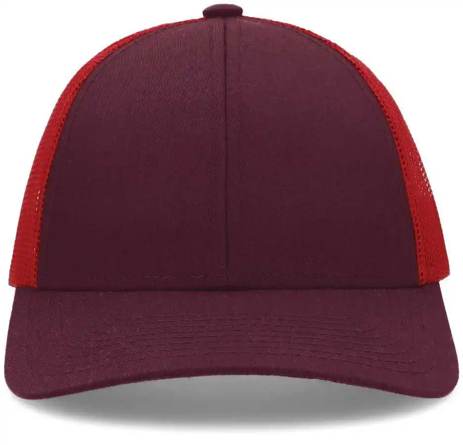 Pacific Headwear P114 Low-pro Trucker Cap - Maroon Red - 7’’ - 7 7/8’’