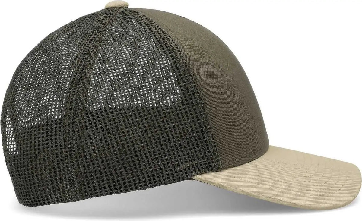 Pacific Headwear P114 Low-pro Trucker Cap - Moss Beige - 7’’ - 7 7/8’’
