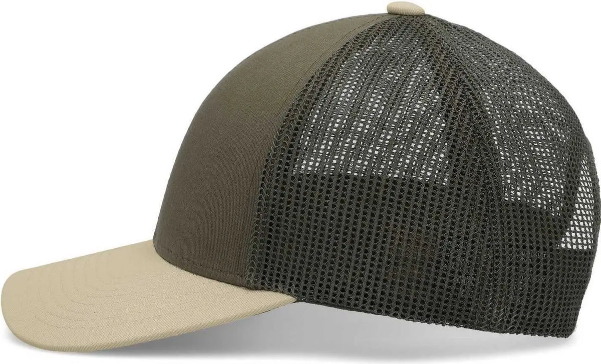 Pacific Headwear P114 Low-pro Trucker Cap - Moss Beige - 7’’ - 7 7/8’’