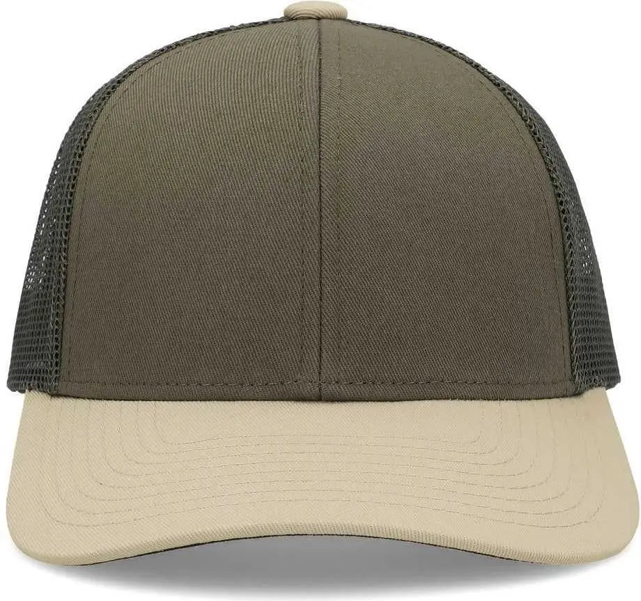 Pacific Headwear P114 Low-pro Trucker Cap - Moss Beige - 7’’ - 7 7/8’’