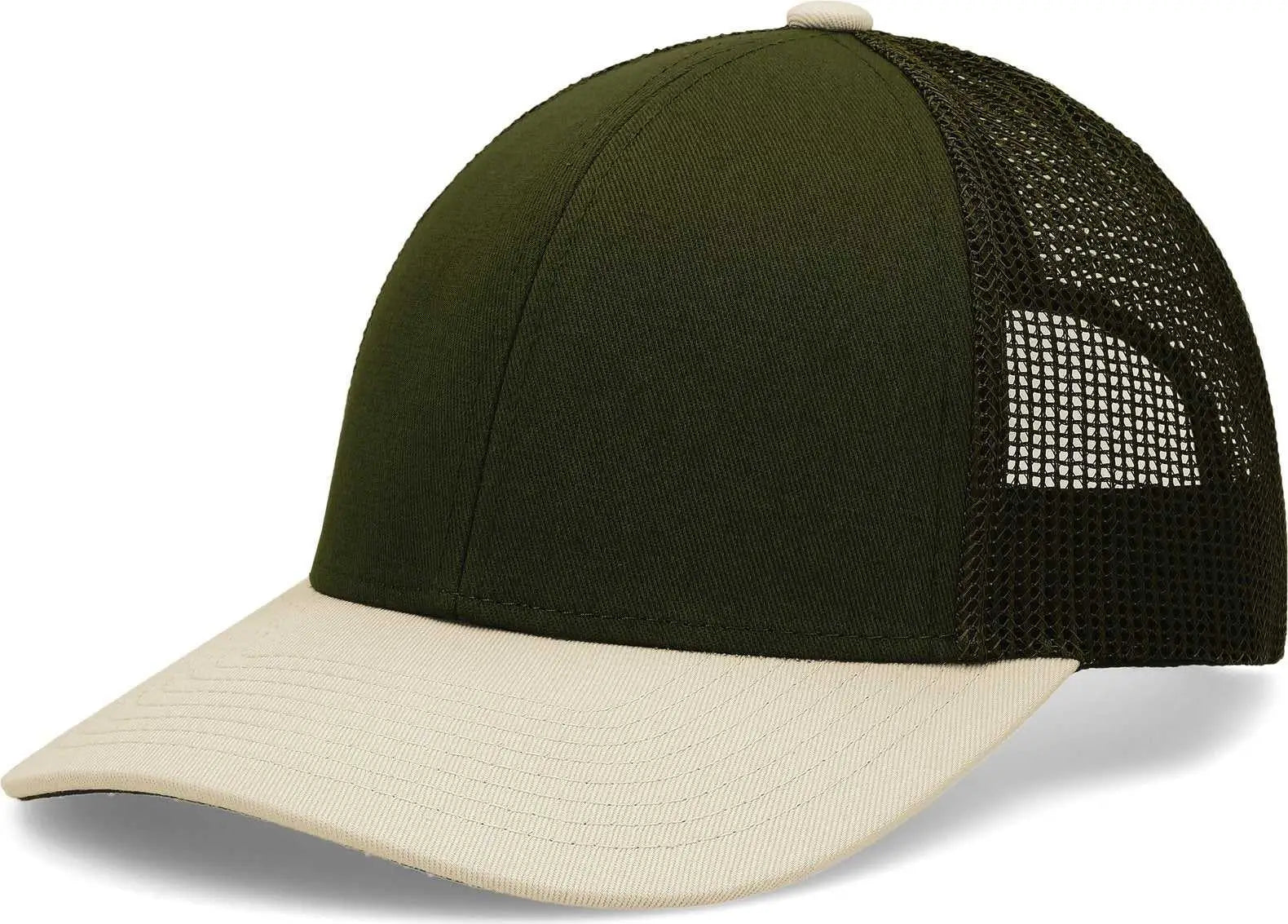 Pacific Headwear P114 Low-pro Trucker Cap - Moss Beige - 7’’ - 7 7/8’’