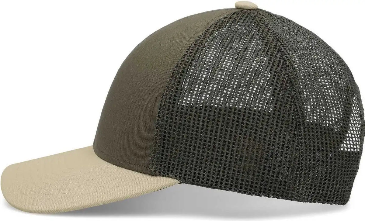 Pacific Headwear P114 Low Pro Trucker Cap Moss Beige