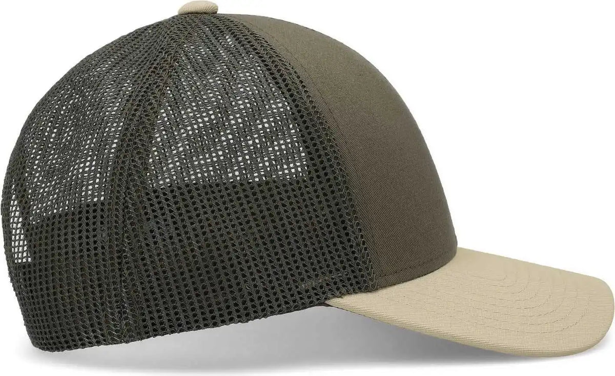 Pacific Headwear P114 Low Pro Trucker Cap Moss Beige