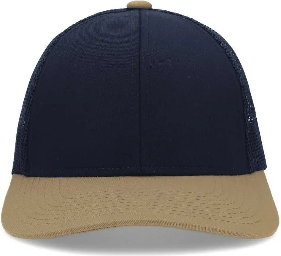 Pacific Headwear P114 Low-pro Trucker Cap - Navy Buck