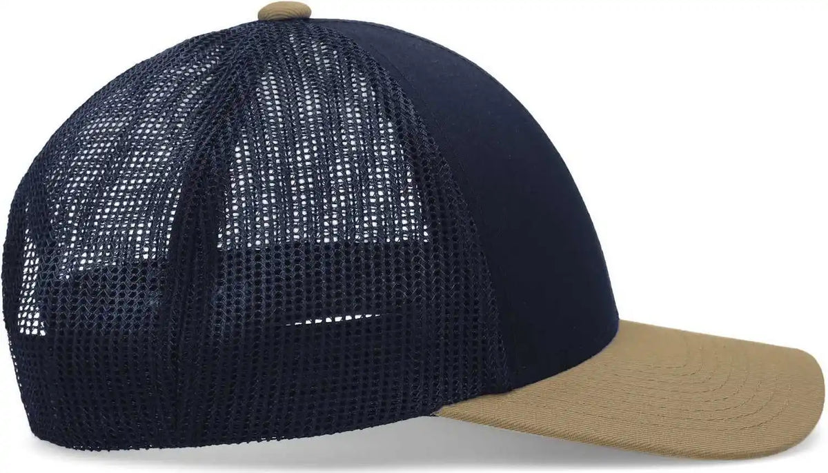 Pacific Headwear P114 Low Pro Trucker Cap Navy Buck