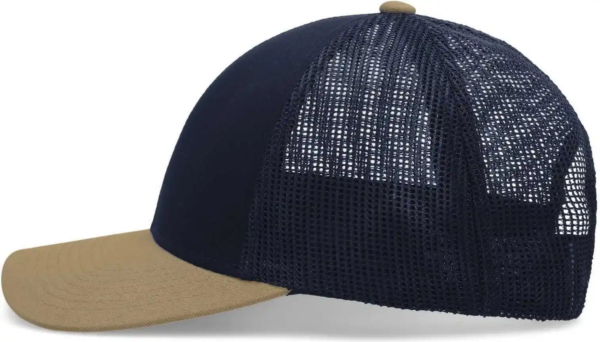 Pacific Headwear P114 Low Pro Trucker Cap Navy Buck
