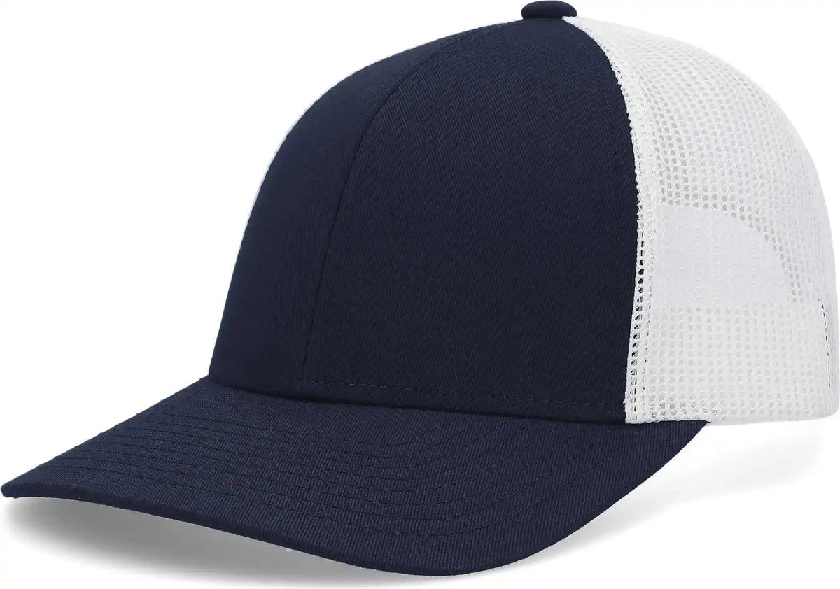 Pacific Headwear P114 Low Pro Trucker Cap Navy White / 6 1/2’’ 7’’