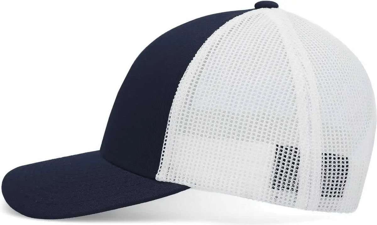 Pacific Headwear P114 Low-pro Trucker Cap - Navy White - 7’’ - 7 7/8’’